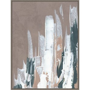 Amanti Art 22" x 30" Shape of Form I by JL Design Framed Canvas Wall Art Gray Wash : Modern Lithograph, Sawtooth Back - 1 of 4