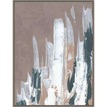 22" x 30" Shape of Form I by JL Design Framed Canvas Wall Art Gray Wash - Amanti Art