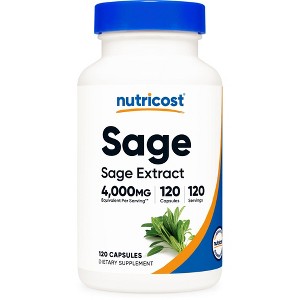 Nutricost Sage Extract (4,000mg Equivalent) 120 Capsules - Vegan, GMO-Free and Gluten-Free Supplement - 1 of 4