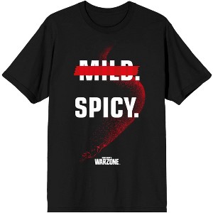 Mens Call of Duty Warzone Mild Spicy with Sky Diver Black T-shirt - 1 of 2