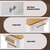 Embossed Texture Kitchen Storage Cart on Wheels, with Drop Leaf, Spice Rack, Towel Rack, Adjustable Shelf, 2 Doors & 5 Drawers, for Kitchen - 4 of 4