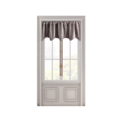 Mauve Velvet Scalloped Valance with Blackout Lining, 50" x 17"
