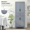 Resenkos 67" 4-Door Kitchen Pantry with Drawer and Adjustable Shelves, Gray - 4 of 4