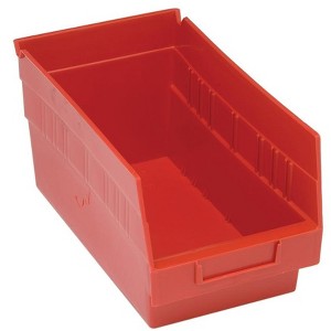 Quantum Storage Systems Economy Shelf Bin, Nesting, 11-5/8"W X 6-5/8"D X 6"H, (7) Divider Slots, Rear Hanglock, - 1 of 1