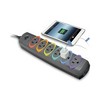 Kensington SmartSockets Color-Coded Strip Surge Protector, 6 AC Outlets, 8 ft Cord, 1,260 J, Black - 3 of 4
