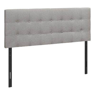 Monarch Specialties Bed Headboard Only Queen Size Bedroom Upholstered Linen Look Grey Transitional