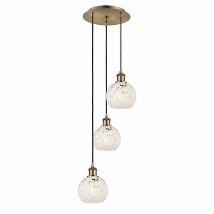 Innovations Lighting White Mouchette 3 - Light Pendant in  Antique Brass - 1 of 1