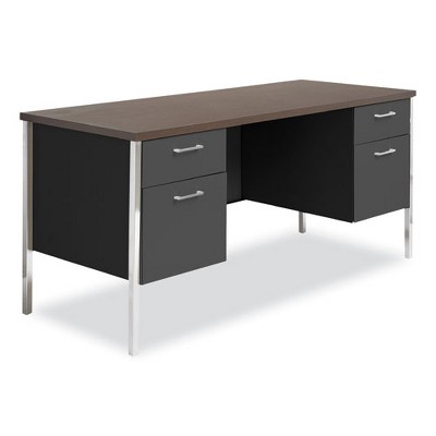 Mocha and Black Executive Steel Credenza with Filing Cabinet