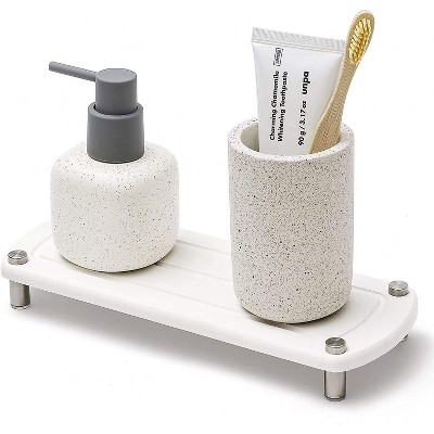 Attop Absorbent stone sink tray, stainless steel legs, quick-drying, sandstone material