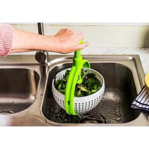 Racxily Easy-To-Use Salad Spinner | Non-Scratch, Nylon Spinning Colander | Lettuce Spinner | Colander with Collapsible Handle | Green - 1 of 4