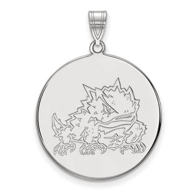 Black Bow Jewelry 10k White Gold Texas Christian Horned Frogs NCAA Extra Large Pendant