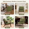 FONTOI Mid Century Modern Accent Chair with Armrests and Waist Cushion Solid Wood Frame for Living Room or Reading Nook, Green, 25.2"*29.92"*30.31" - 3 of 4