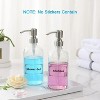 LunaLulinlk Soap Dispenser, 2 Pack Glass Soap Dispenser with Pump Stainless Steel, 17OZ Clear Soap Dispenser - 3 of 4
