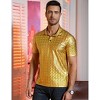 Clearlove Shirts Shiny Sequins Short Sleeve Party Polo Shirt Hipster Nightclub Prom Costume T-Shirt Men's 70s - 3 of 4