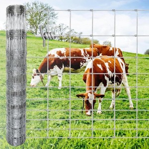Zevemomo 5ft x 164ft Farm Fence,Wire Fence Rolls,Cattle Fence, Hog Wire Fence Panels,for Deer,Pig, Sheep Enclosure for Yard, Garden,Field Use-13 Gauge - 1 of 4