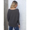 Womens Tops Off Shoulder Batwing Long Sleeve Knit Sweater Top - 3 of 4
