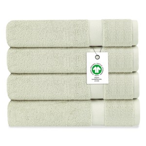 Delara 100% Organic Cotton Soft, Quick Dry & Ultra-Absorbent 30"x58", Bath Towels(Pack of 4) - 1 of 4