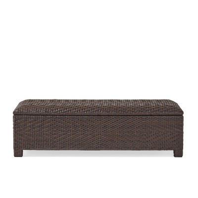 GDFStudio Santiago Outdoor Wicker Storage Ottoman, Multibrown