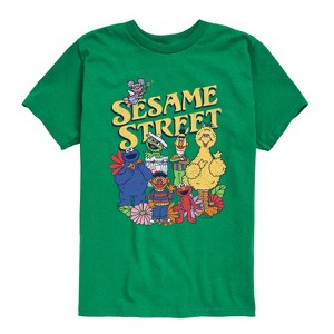 Boys' - Sesame Street - SS Group Flowers Short Sleeve Graphic T-Shirt - 1 of 4