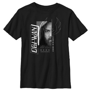 Boy's Star Wars: Obi-Wan Kenobi Jedi Knight Kenobi Grayscale Portrait T-Shirt - 1 of 4
