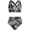 Lands' End Women's Chlorine Resistant V-neck Midkini Swimsuit Top and High Leg High Waisted Bottoms 2 Piece Set - 3 of 3