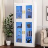 Aheaplus 67" Display Cabinet with Glass Doors, 5-Tier Tall Bookcase with Storage Shelves and LED Lights - 4 of 4