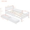 Wood Platform Bed with Guardrails and 2 Storage Drawers for Kids or Guest Room, No Box Spring Needed-Cuddlewood - 4 of 4
