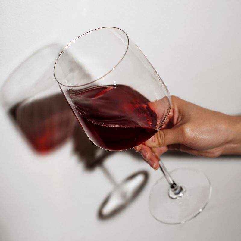 Viski Reserve Julien Crystal Bordeaux Wine Glasses - Red Wine Glasses Set of 4 - 22oz Stemmed Wine Glass for Special Occasions Gift Ideas, 3 of 10