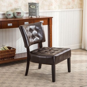 CENGHU Blended Leather Tufted Accent Chair, Living Room Chair with Oversized Seating - 1 of 4