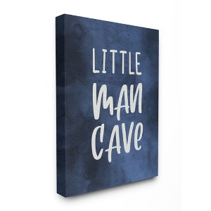 Stupell Industries Little Man Cave Text Over Navy Blue Watercolor Pattern - 1 of 4