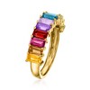 Ross-Simons 2.50 ct. t.w. Multi-Gemstone Baguette Ring in 18kt Gold Over Sterling - 3 of 4