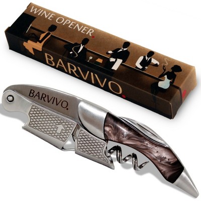 Barvivo Double Hinged Manual Key & Wine Opener With Foil Knife & Cap Remover, Natural Rosewood : Target
