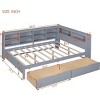 Streamdale Wooden Full Size DayBed with 2 Drawers, DayBed with Storage Shelf and USB Charging Ports, Grey - 4 of 4