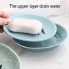 Aoibox 2-Pack Soap Dish with Drain, Plastic Sponge Holder, Easy Cleaning Soap Saver Tray, Caddy for Shower Bathroom Kitchen, White - 3 of 4
