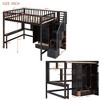 NicBex Full Size Loft Bunk Bed with Desk, Modern Wooden Bed Frame with Shelves, Wardrobe and Storage Stair for Bedroom - 2 of 4