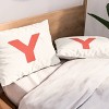 Deny Designs Standard April Lane Art Block Red Monogram Y Microfiber Printed Pillow Sham - 2 of 3