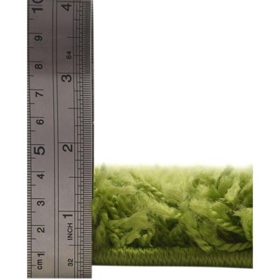 Lush Green Square Synthetic Shag Rug 8'x8' - Reversible & Easy Care