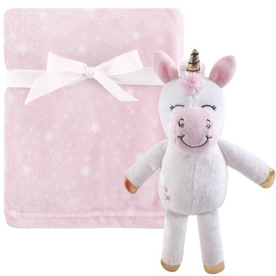 Hudson Baby Unisex Baby Plush Blanket with Unicorn Toy - Pink One Size