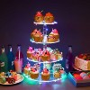 Hachikiko 4 Tier Round Acrylic Cupcake Stand with LED Light String - Large Cake Tower for Weddings, Birthday Parties | Pastry Display Holder - 4 of 4