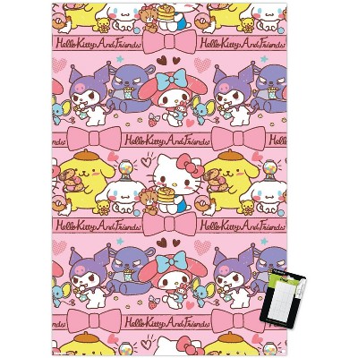 Trends International Hello Kitty and Friends: 25 Snack Time - Collage Unframed Wall Poster Print White Mounts Bundle 22.375" x 34"