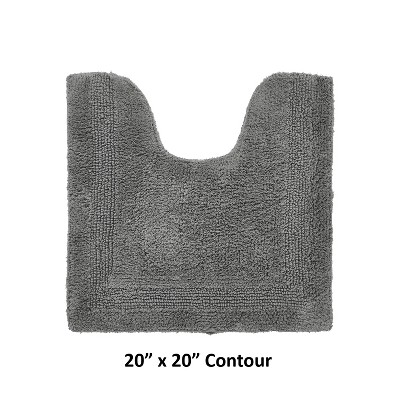 Gray Cotton Reversible Contour Bath Rug 20" x 20"