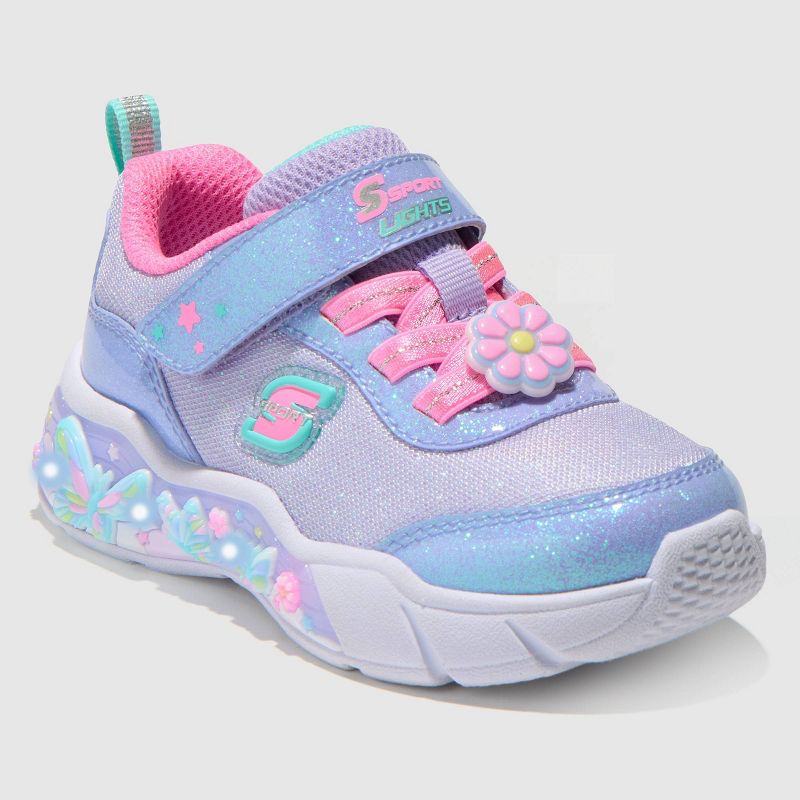 S Sport By Skechers Toddler Kaiah Purple Butterfly Light up Sneakers - Lavender 5T