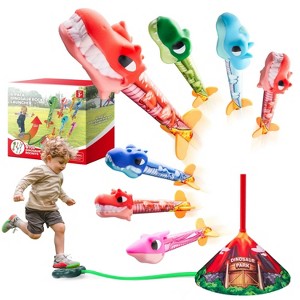 Joyfy Dinosaur Rocket Launcher for Kids, 6 Pcs Dinosaur Foam Rockets, Launch up to 100 ft, Outdoor Toys & Family Fun, Birthdays Gift for Kids Age 3+ - 1 of 4