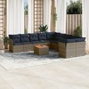 vidaXL Patio Sofa Set with Cushions 11 Piece, Outdoor Conversation Set, Patio Furniture Set for Balcony Garden, Modern Style, Gray Poly Rattan - 2 of 4