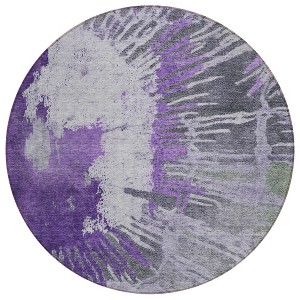 Purple Lilac And Eggplant Abstract Washable Indoor Outdoor Area Rug - 1 of 4