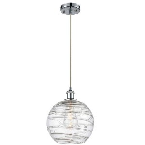 Athens Deco Swirl - 1 Light Cord Hung Mini Pendant In Industrial Style-13 Inches Tall and 10 Inches Wide - 1 of 1