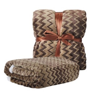 Tirrinia Plush Flannel Fleece Throw Blanket 50" x 60" Super Soft Micro Fleece Reversible TV Blanket for Couch Bed - 1 of 4