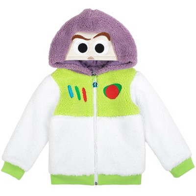 Disney Pixar Toy Story Buzz Lightyear Toddler Boys Cozy Faux Shearling Zip Up Cosplay Hoodie 3T