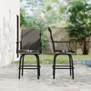Set of 2 Outdoor Swivel Bar Stools with Armrests, Bar Height Patio Chairs with Steel Frame for Balcony, Poolside - 3 of 4