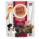 Nylabone Broth Bone Dental Chewy with Pork Flavor Dog Treats - 20ct
